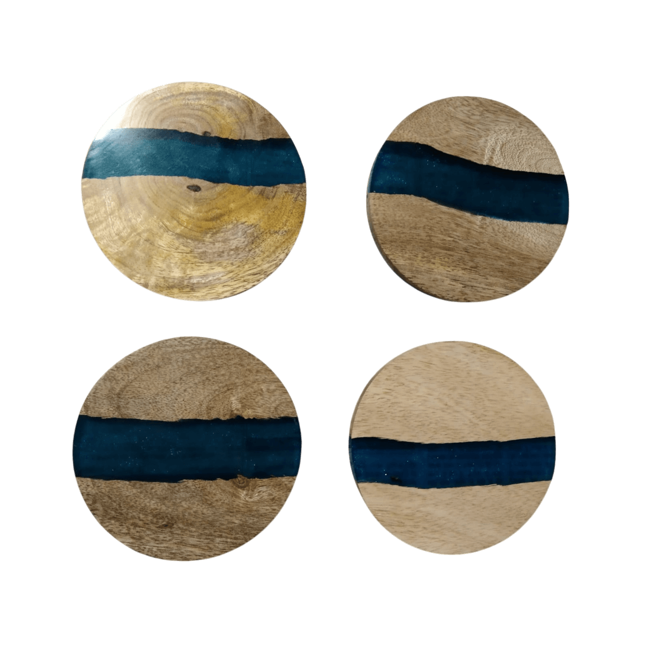 RESIN & WOOD COASTER ROUND SHAPE (POLISH)
